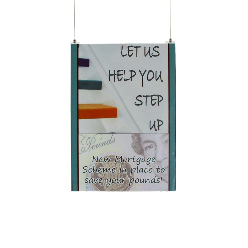 Top-hung ceiling suspended hanging poster holder